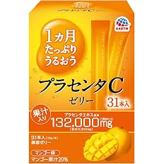 【49%OFF】【1,211円（定期便円）】 アース製薬 1ヵ月たっぷりうるおうプラセンタCゼリーマンゴー味 10gx31本