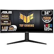 【ポイント23%還元】ASUS ゲーミングモニター TUF Gaming VG34VQL3A 34インチ/180Hz/WQHD/1ms/Freesync Premium Pro/国内正規品