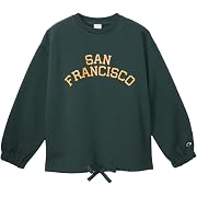 【ポイント59%還元】Champion(チャンピオン) 綿100% COTTON USA クルーネックスウェットシャツ レディース ダークグリーン Mサイズ