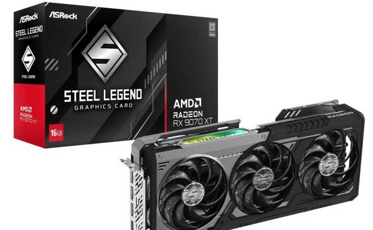 【89,800円】ASRock Radeon RX 9070XT Steel Legend DARK 16G グラフィックボード