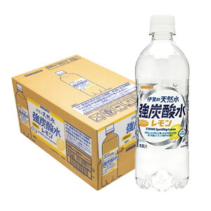 【訳あり】【1,180円】 サンガリア 伊賀の天然水 強炭酸水 レモン 500ml×24本 【送料無料】