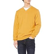 【ポイント57%還元】Amazon Essentials プルオーバー ニット Vネック メンズ ゴールド Lサイズ
