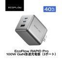 EcoFlow RAPID Pro 100W GaN急速充電器 3ポート 送料込3,190円