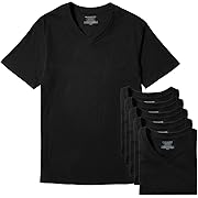 [Amazon Essentials]  Tシャツ Vネック 通気性 綿100% 半袖 メンズ M/Lサイズ 6枚組