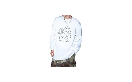 improves(インプローブス)SIDEWAYSTANCE レスラーイラスト 長袖Tシャツ  ホワイト Mサイズ