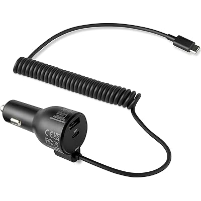 【全員買って】Amazonベーシック 計60W 2ポート搭載(USB-C / USB-A) 内蔵コイルケーブル付き車載充電器 税込600円 プライム会員送料無料【単ポート30W】