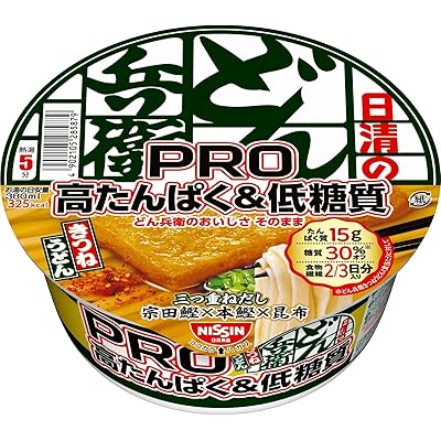 【5%OFF】日清 どん兵衛PRO 高たんぱく＆低糖質 きつねうどん 86g×12個 送料込2,434円(おトク便3種で2,312円・192.7円/個)