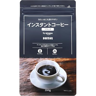 【15%OFF】by Amazon ドトール 冷たい水にも溶けやすい インスタントコーヒー 350g(175杯分) 送料込1,800円(おトク便3種 で 1,700円・9.7円/杯)