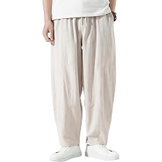 【70%OFF】【980円】 Drsshnx メンズ 綿麻 9分丈 無地 サルエルパンツ