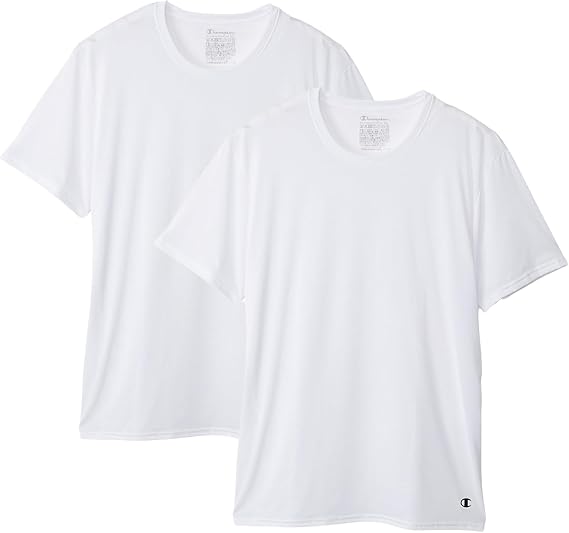 【51%OFF】【1,068円】 チャンピオン メンズ doubleDRY(R) X-Temp(R) 吸汗速乾 抗菌防臭 ワンポイントロゴ メッシュTシャツ 2枚組