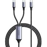 【プライム感謝祭】【25%OFF+20%OFF】【1,739円】 UGREEN USB C 二股ケーブル 2in1 充電ケーブル 100W PD3.0急速充電 1.5m