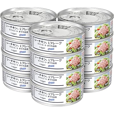 【15%OFF】by Amazon はごろも シーチキン Lフレーク 70g×12缶 送料込1,319円(おトク便3種で1,246円・103.8円/個)ほか
