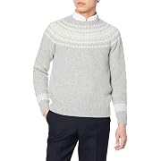 HARLEY OF SCOTLAND(ハーレーオブスコットランド) セーター YOKE PATTERN CREW NECK SWEATER メンズ シルバー/ホワイト  UK 36 (日本サイズS相当)