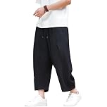 【50%OFF】【995円】 Kourzyte メンズ 八分丈 ワイドパンツ